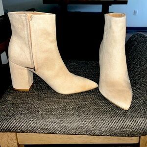 Calvin Klein heel ankle booties.